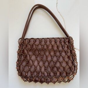 Brown Beaded evening bag